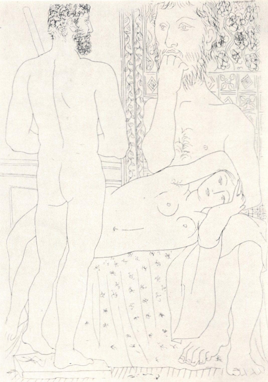 34. Пабло Пикассо. Мастерская скульптора. Офорт из «Сюиты Воллара». 1933 34. Пабло Пикассо. Мастерская скульптора. Офорт из «Сюиты Воллара». 1933