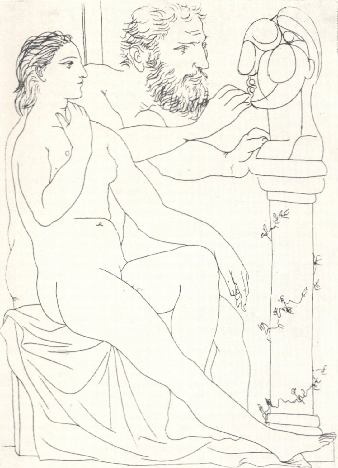 35. Пабло Пикассо. Мастерская скульптора. Офорт из «Сюиты Воллара». 1933 35. Пабло Пикассо. Мастерская скульптора. Офорт из «Сюиты Воллара». 1933