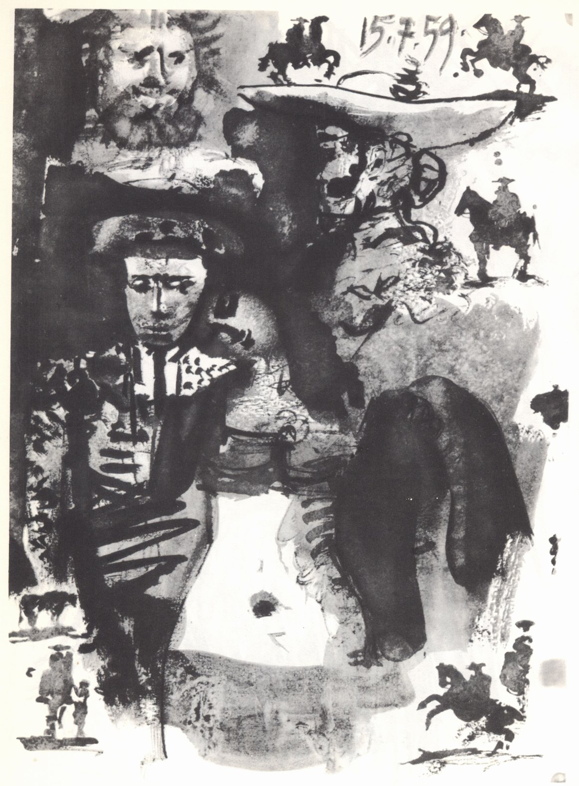 106—115. Рисунки из цикла «Торо и торерос». 1959—1960 106—115. Рисунки из цикла «Торо и торерос». 1959—1960