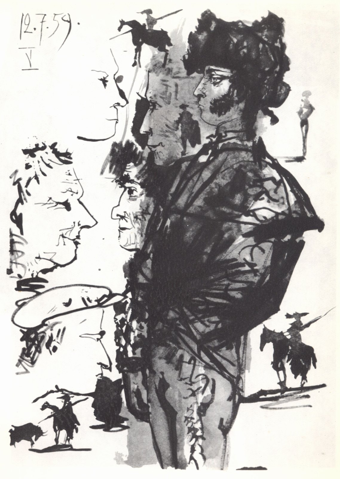 106—115. Рисунки из цикла «Торо и торерос». 1959—1960 106—115. Рисунки из цикла «Торо и торерос». 1959—1960