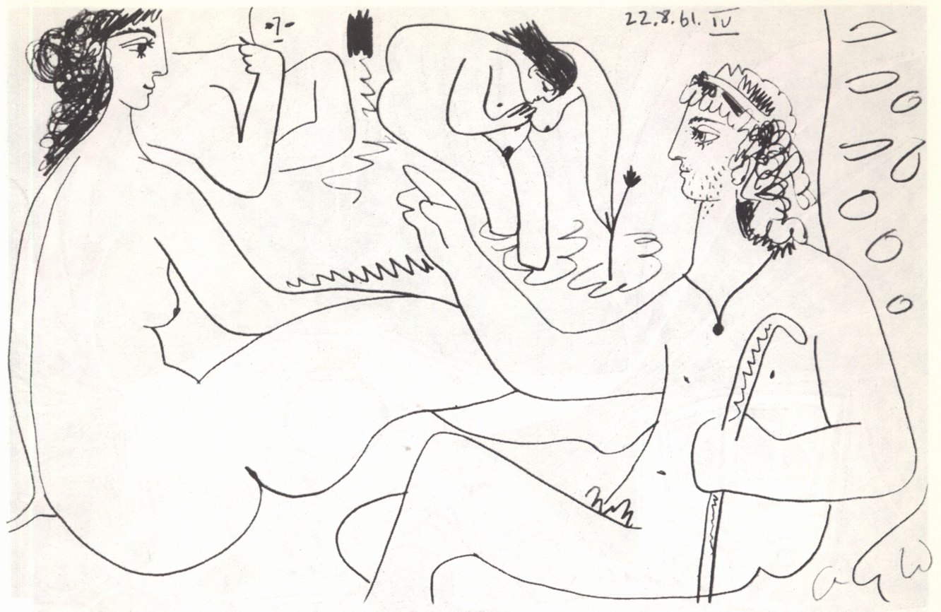 120—123. Рисунки из цикла вариаций на тему картины Э. Мане «Завтрак на траве». 1961 120—123. Рисунки из цикла вариаций на тему картины Э. Мане «Завтрак на траве». 1961