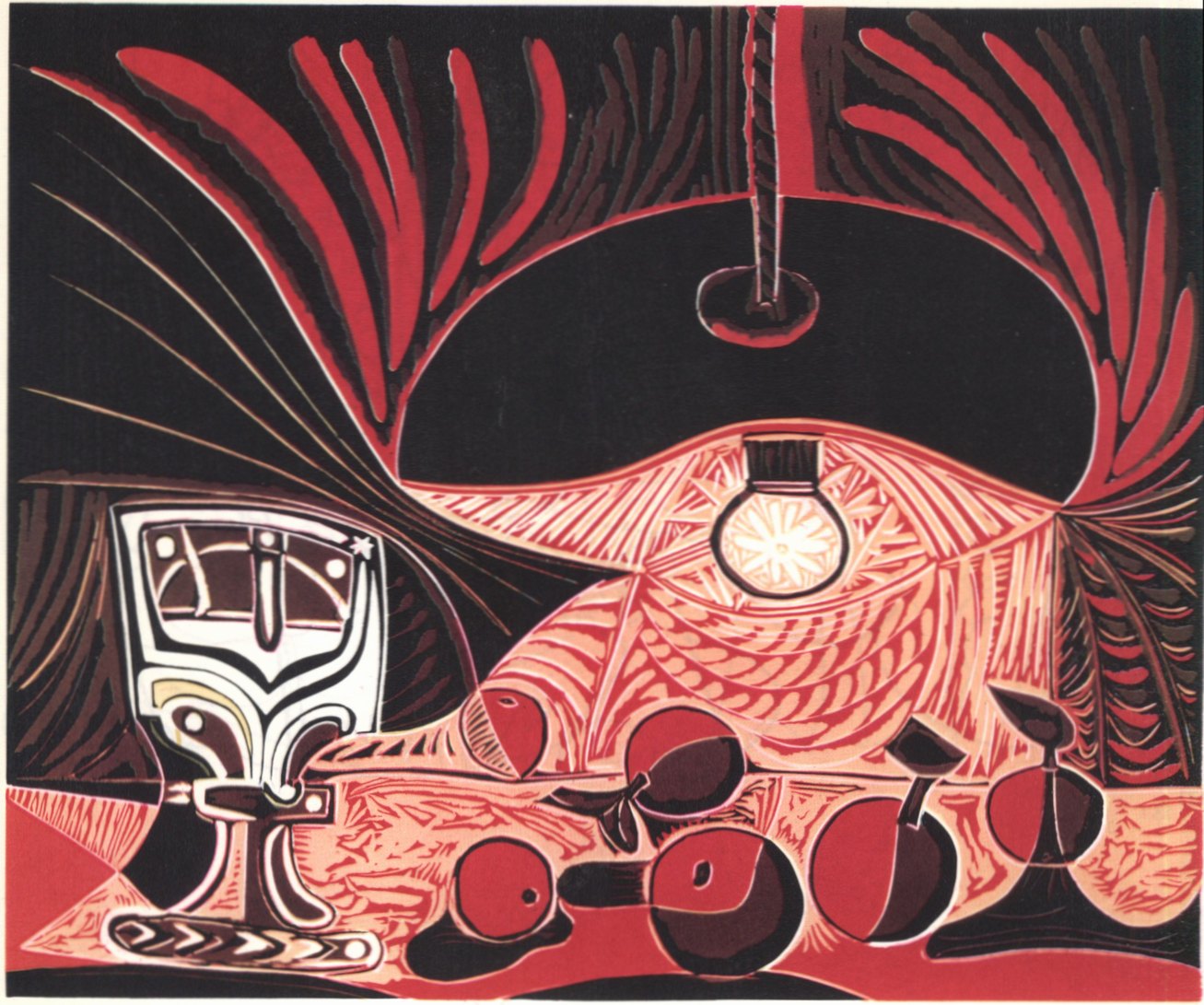 124. Натюрморт с красными яблоками. 1965. Линогравюра. 53×64 124. Натюрморт с красными яблоками. 1965. Линогравюра. 53×64