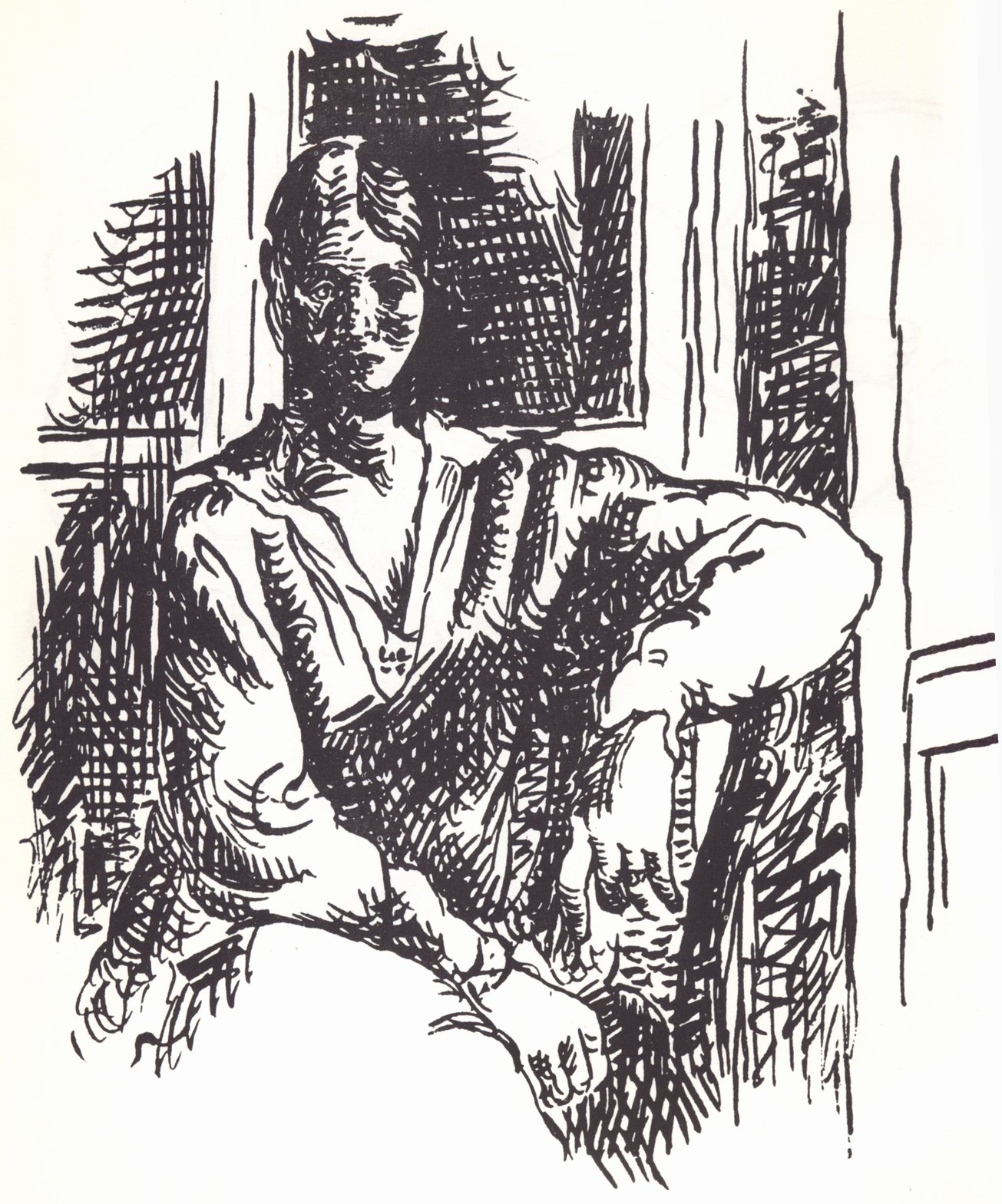 19. Женщина, сидящая перед окном. 1919. Литография. 20×17 19. Женщина, сидящая перед окном. 1919. Литография. 20×17