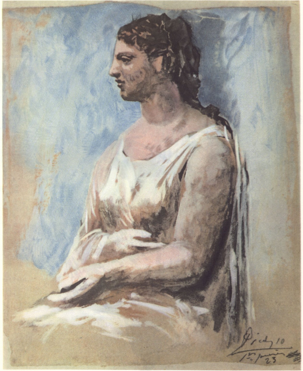 22. Женский портрет. 1923. Гуашь. 20,9×17,4. Оберлин, штат Огайо (США). Мемориальный художественный музей Айлен 22. Женский портрет. 1923. Гуашь. 20,9×17,4. Оберлин, штат Огайо (США). Мемориальный художественный музей Айлен