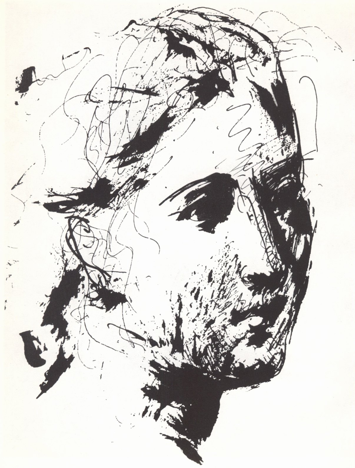 23. Голова женщины. Листок из альбома. 1924. Тушь 23. Голова женщины. Листок из альбома. 1924. Тушь