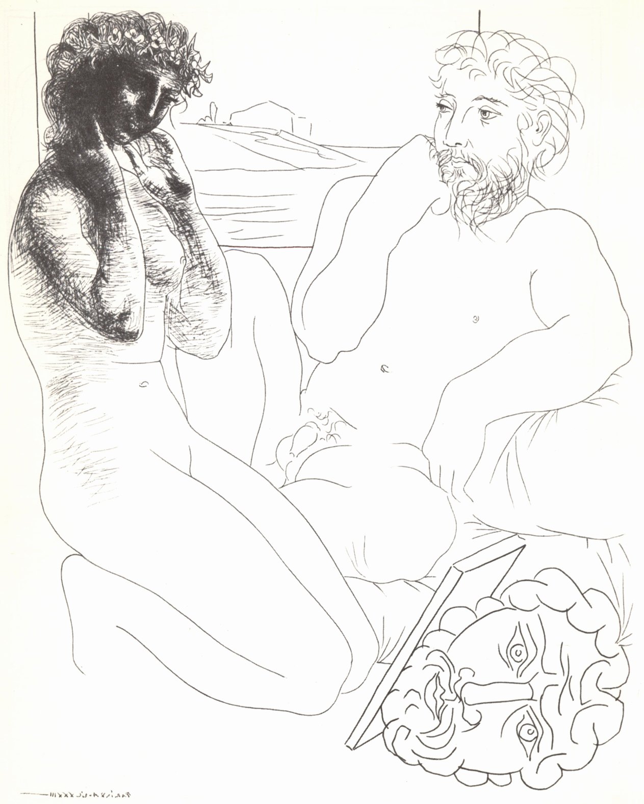 32. Скульптор и модель. 1933. Офорт. 36,7×29,8 32. Скульптор и модель. 1933. Офорт. 36,7×29,8