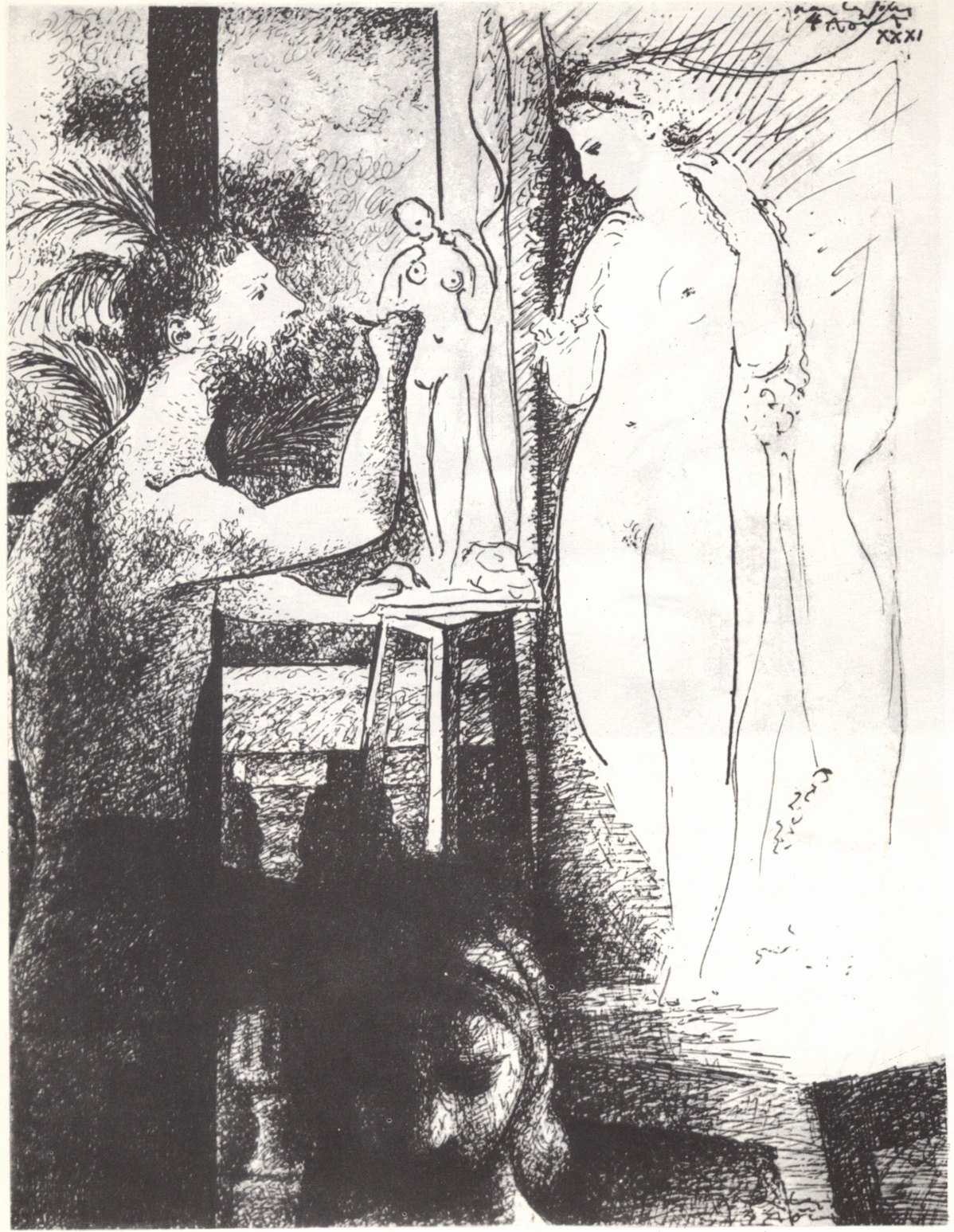 34. Скульптор. 1931. Тушь. 32,5×25 34. Скульптор. 1931. Тушь. 32,5×25