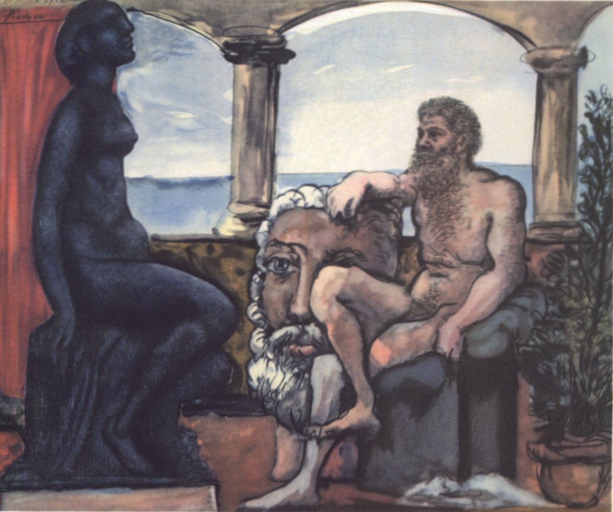 35. Скульптор и его скульптура. 1933. Гуашь, тушь, перо. 39×49. Нью-Йорк. Частное собрание 35. Скульптор и его скульптура. 1933. Гуашь, тушь, перо. 39×49. Нью-Йорк. Частное собрание