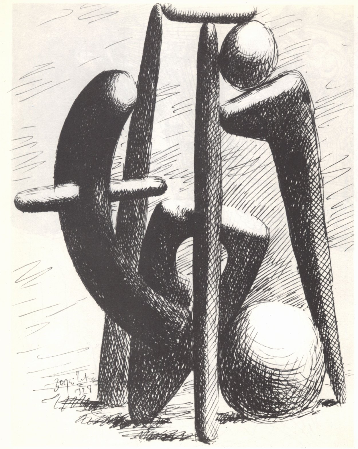 38. Проект памятника. 1928. Тушь. 30×22 38. Проект памятника. 1928. Тушь. 30×22