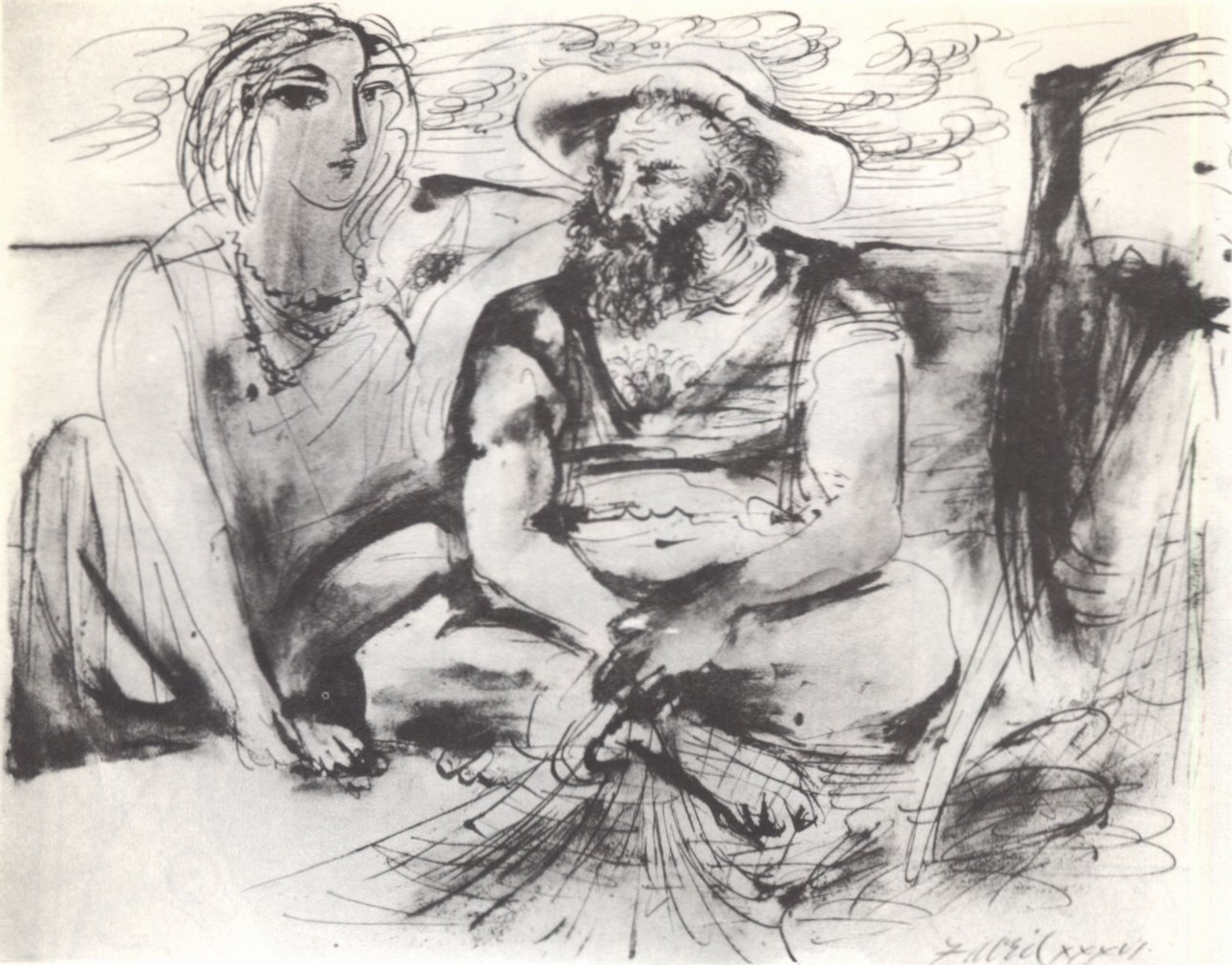 40. Композиция. 1936. Рисунок тушью. 50×65 40. Композиция. 1936. Рисунок тушью. 50×65