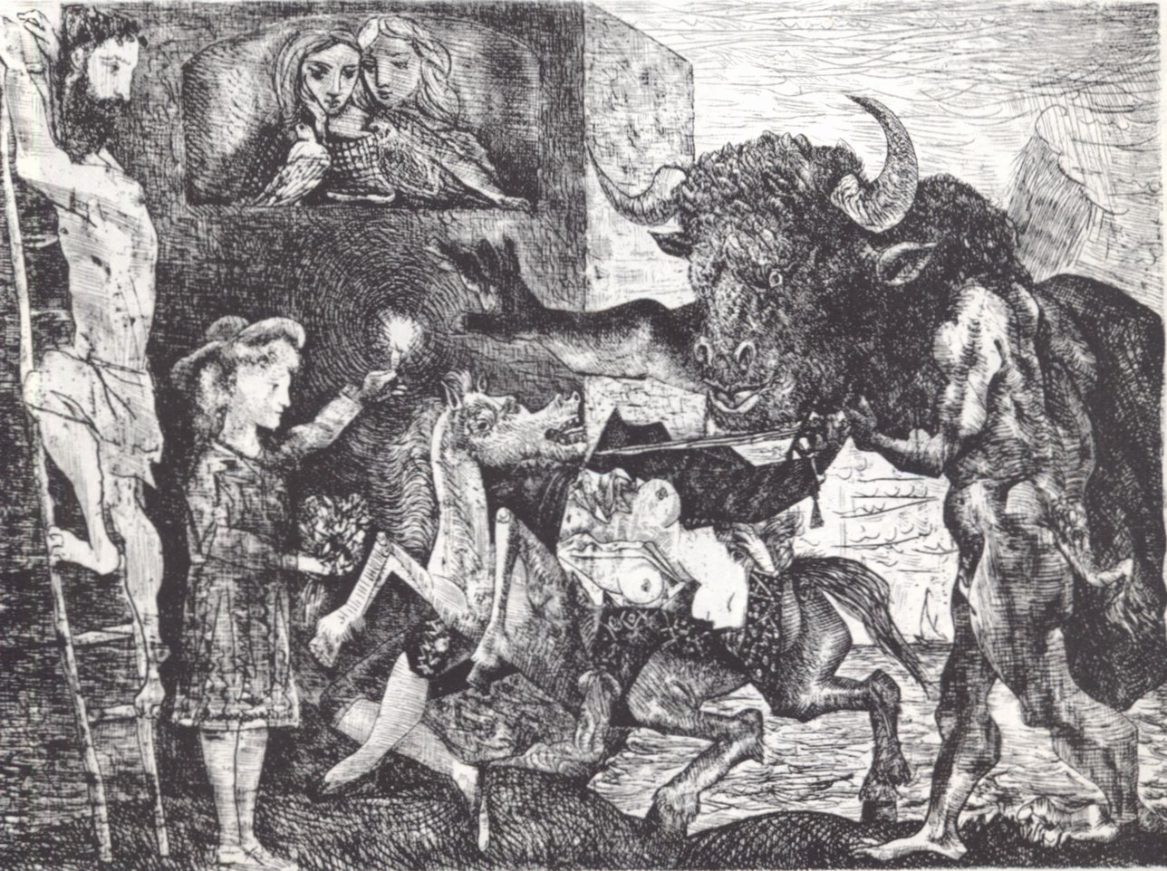 49—51. Минотавромахия (общий вид и фрагменты). 1935. Офорт. 49,6×69,3 49—51. Минотавромахия (общий вид и фрагменты). 1935. Офорт. 49,6×69,3