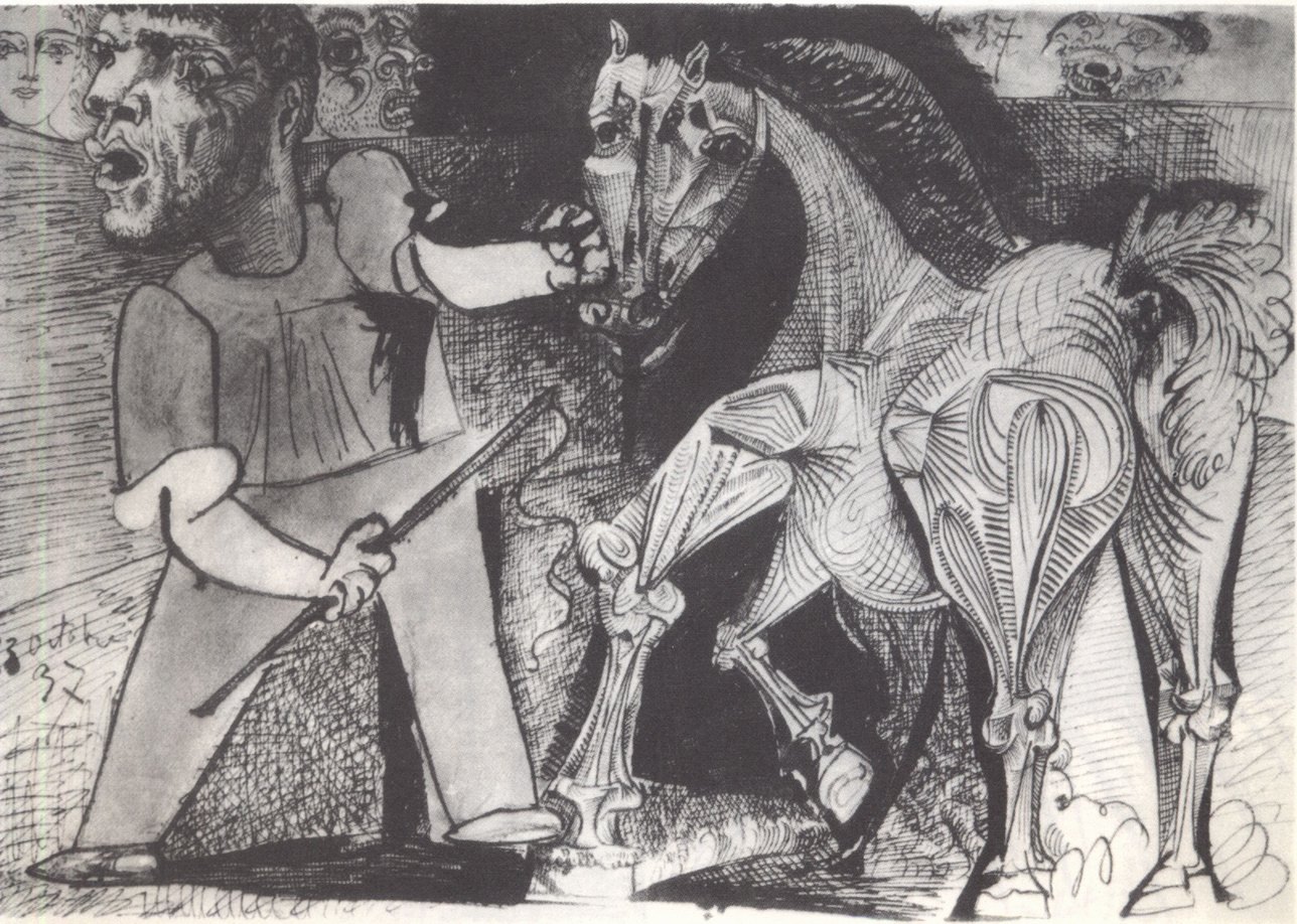 53. Лошадь в цирке. 1937. Тушь, акварель. 29×43 53. Лошадь в цирке. 1937. Тушь, акварель. 29×43