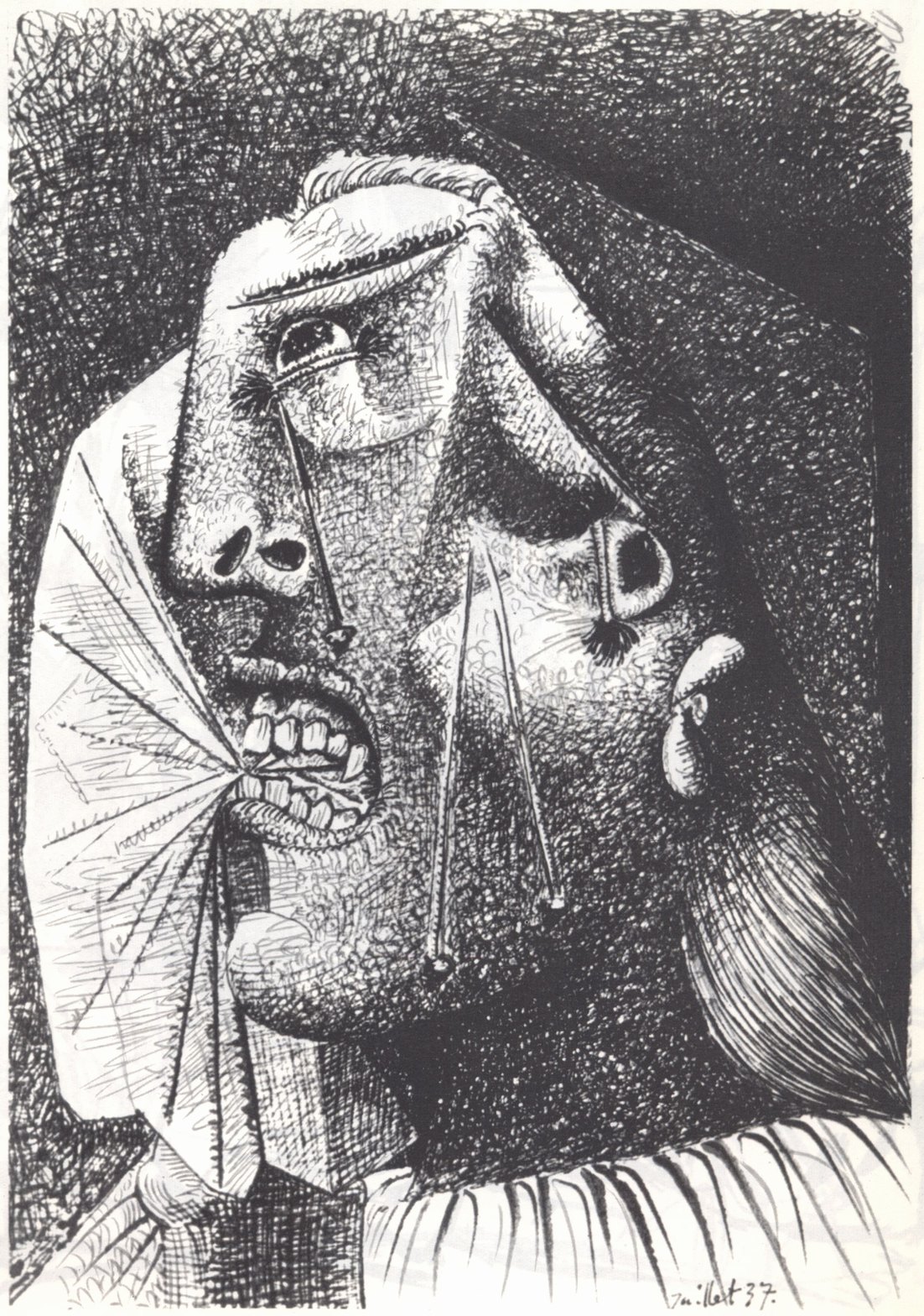 55. Плачущая женщина. 1937. Тушь. 25×16. Собственность художника 55. Плачущая женщина. 1937. Тушь. 25×16. Собственность художника