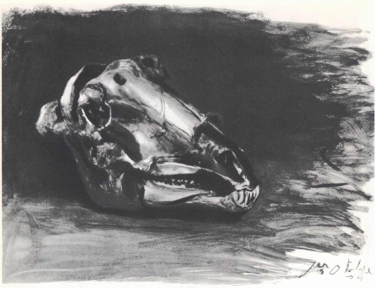 59. Череп барана. 1939. Гуашь. 46,5×63. Собственность художника 59. Череп барана. 1939. Гуашь. 46,5×63. Собственность художника