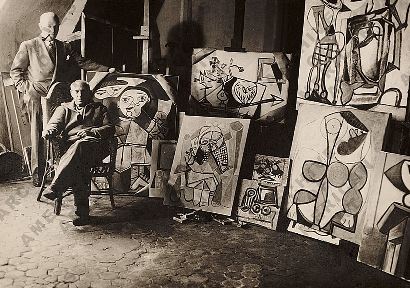 Пабло Пикассо и Самюэль Кутц. Фото 1947 г