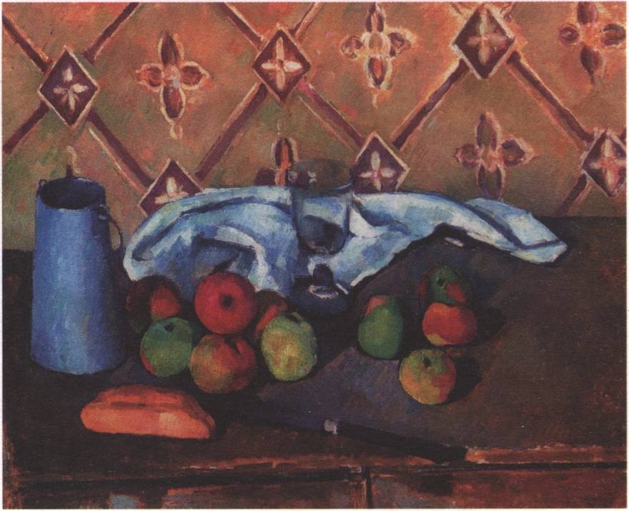 П. Сезанн. Фрукты, салфетки и кувшин молока (1880) П. Сезанн. Фрукты, салфетки и кувшин молока (1880)