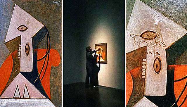 Вандал, изрисовавший полотно Пикассо «Женщина в красном кресле», осужден на два года Вандал, изрисовавший полотно Пикассо «Женщина в красном кресле», осужден на два года