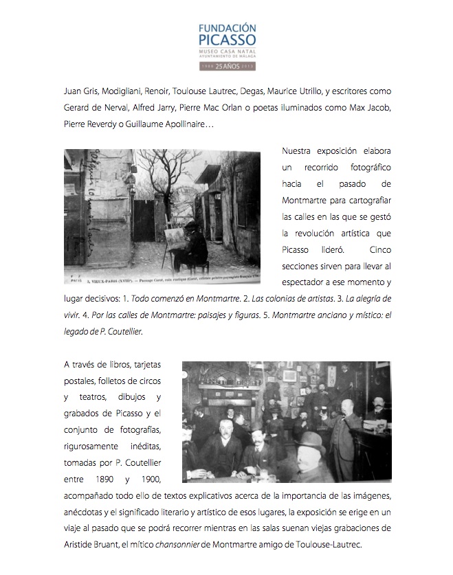 Дом-музей Пикассо в Малаге приглашает на выставку «Монмартр, который видел Пикассо» Дом-музей Пикассо в Малаге приглашает на выставку «Монмартр, который видел Пикассо»
