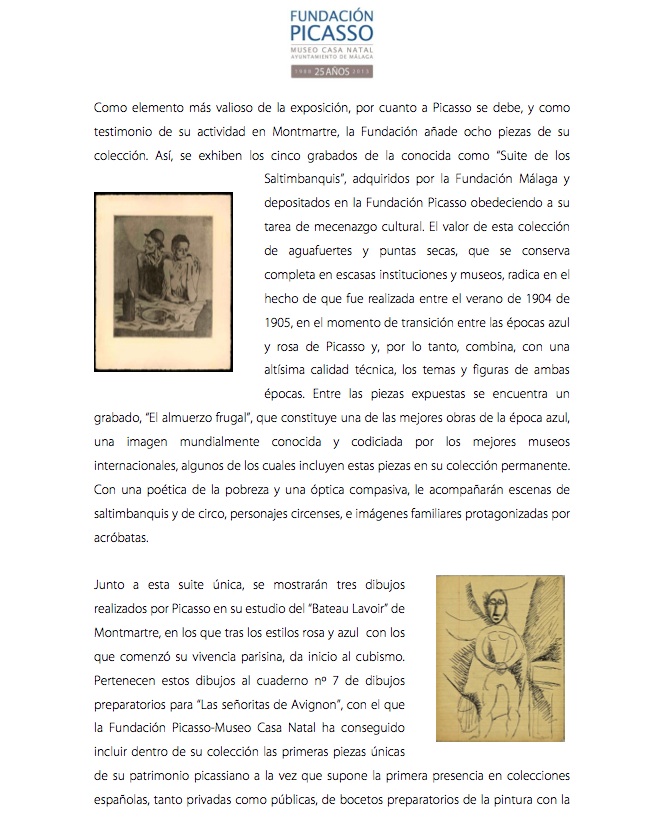 Дом-музей Пикассо в Малаге приглашает на выставку «Монмартр, который видел Пикассо» Дом-музей Пикассо в Малаге приглашает на выставку «Монмартр, который видел Пикассо»