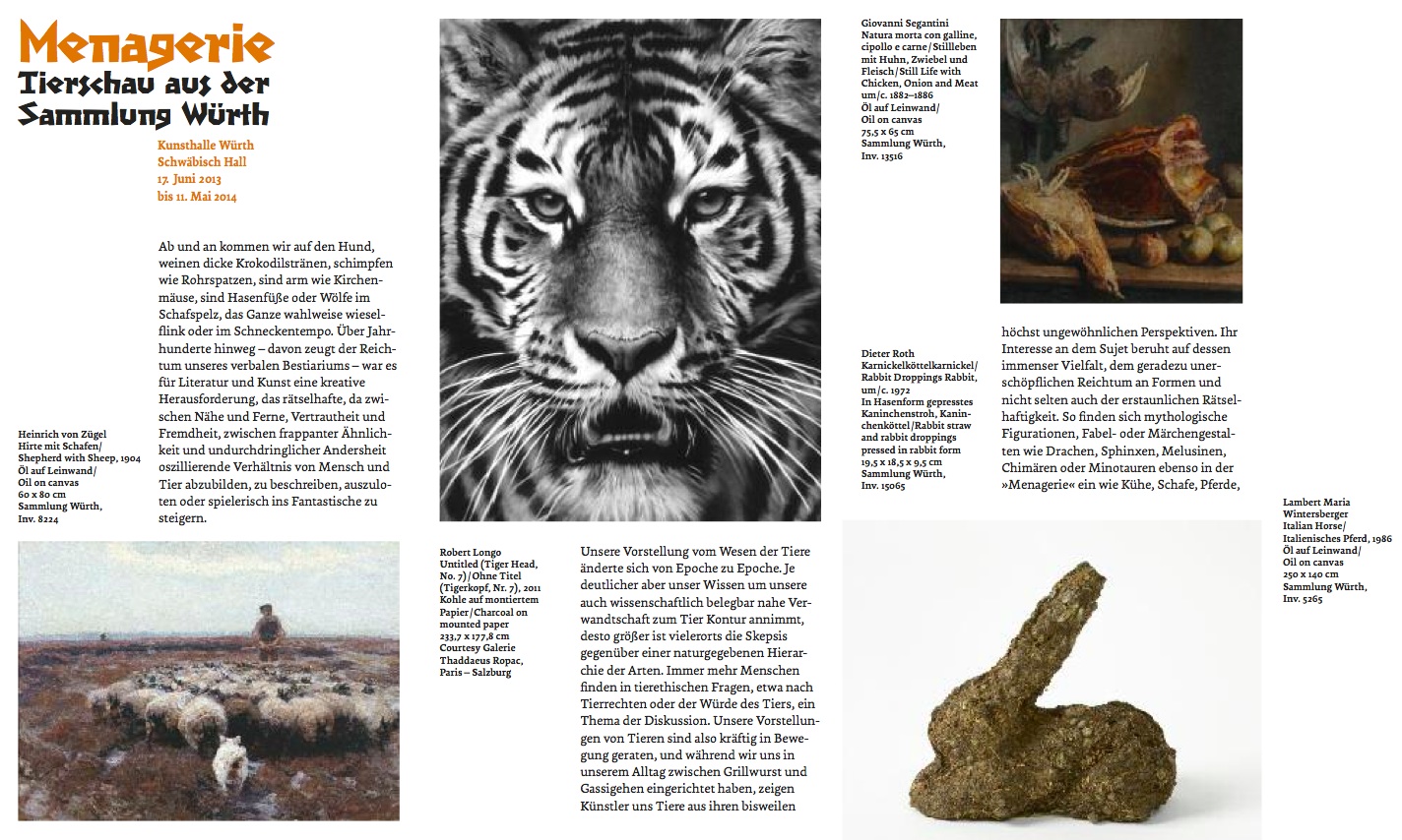 «Зверинец — изображения животных из собрания Вюрт» «Зверинец — изображения животных из собрания Вюрт»