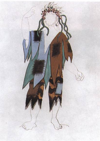 XIII. Эскизы костюмов к балету «Треуголка». Безумец. 1919 XIII. Эскизы костюмов к балету «Треуголка». Безумец. 1919