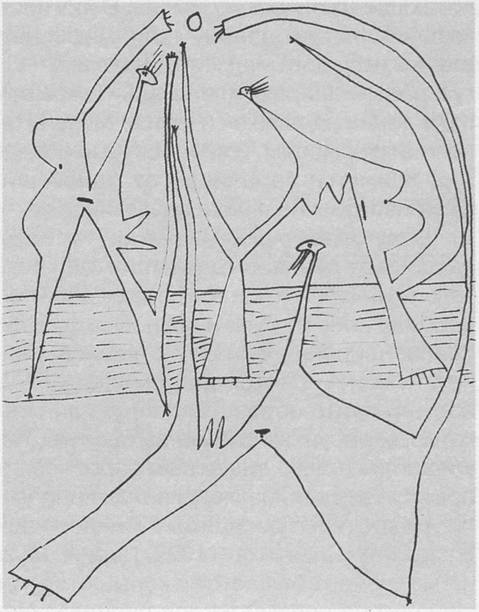 51. Купальщицы, играющие в мяч. Рисунки из альбома. 1928 51. Купальщицы, играющие в мяч. Рисунки из альбома. 1928