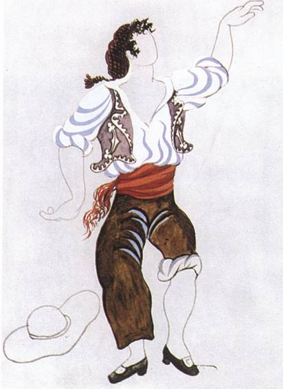 XIII. Эскизы костюмов к балету «Треуголка». Мельник. 1919 XIII. Эскизы костюмов к балету «Треуголка». Мельник. 1919