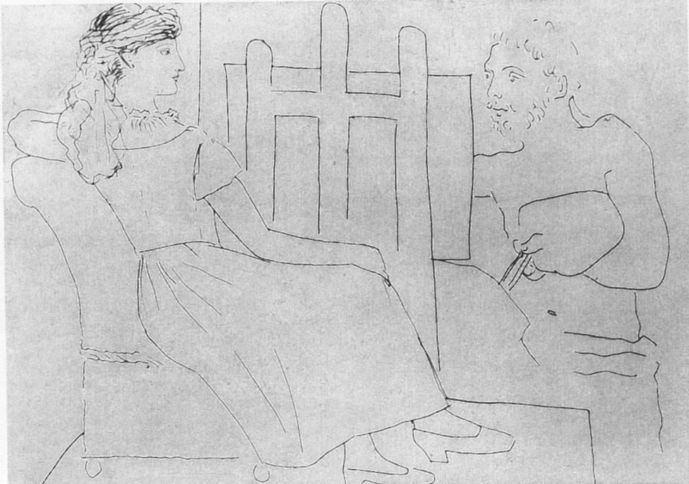 7. Художник и модель. 1927. Офорт 7. Художник и модель. 1927. Офорт