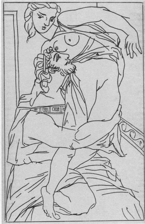 27. Кинесий и Миррина. Иллюстрация к комедии Аристофана «Лисистрата». 1934 27. Кинесий и Миррина. Иллюстрация к комедии Аристофана «Лисистрата». 1934