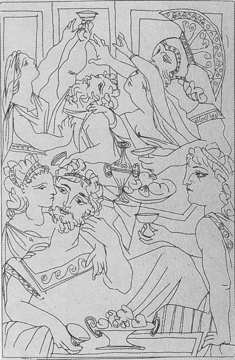 26. Праздничный пир. Иллюстрация к комедии Аристофана «Лисистрата». 1934 26. Праздничный пир. Иллюстрация к комедии Аристофана «Лисистрата». 1934