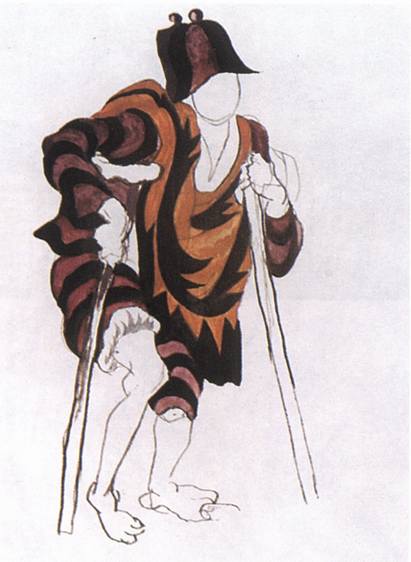 XIV. Эскизы костюмов к балету «Треуголка». Калека. 1919 XIV. Эскизы костюмов к балету «Треуголка». Калека. 1919