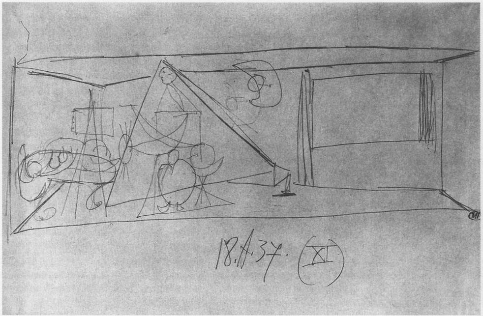 62. Эскиз к первоначальному проекту панно для павильона Испании. Лист XI. 1937 62. Эскиз к первоначальному проекту панно для павильона Испании. Лист XI. 1937
