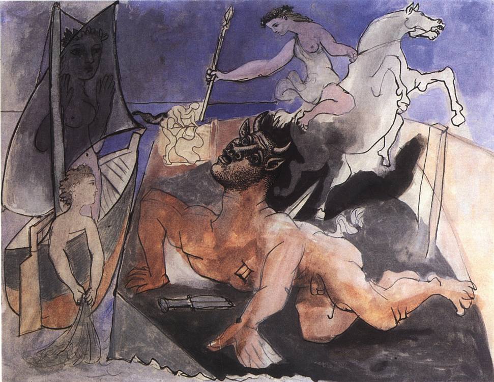 VII. Композиция с Минотавром. 1936 VII. Композиция с Минотавром. 1936