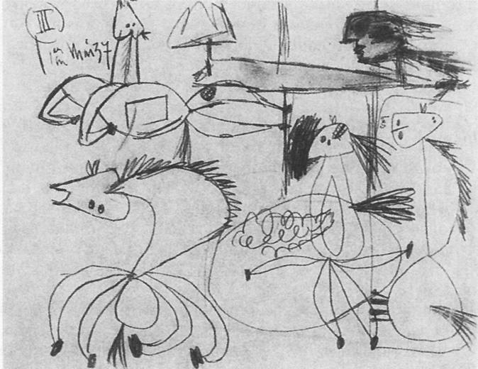 64. Эскиз к «Гернике». 1 мая 1937 (III) 64. Эскиз к «Гернике». 1 мая 1937 (III)