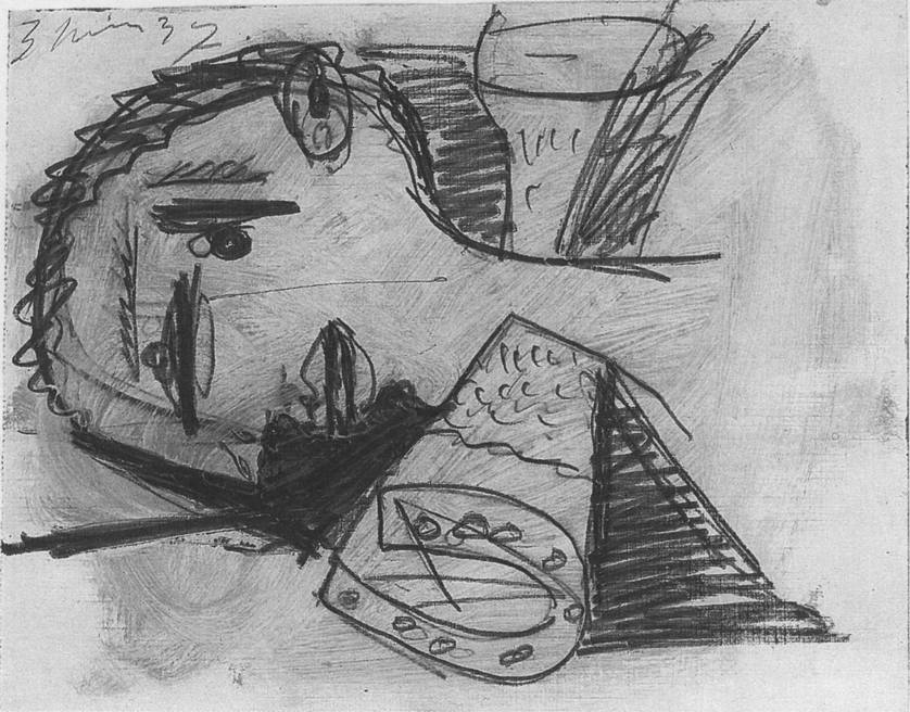 74. Голова воина. Этюд к «Гернике». 3 июня 1937 74. Голова воина. Этюд к «Гернике». 3 июня 1937