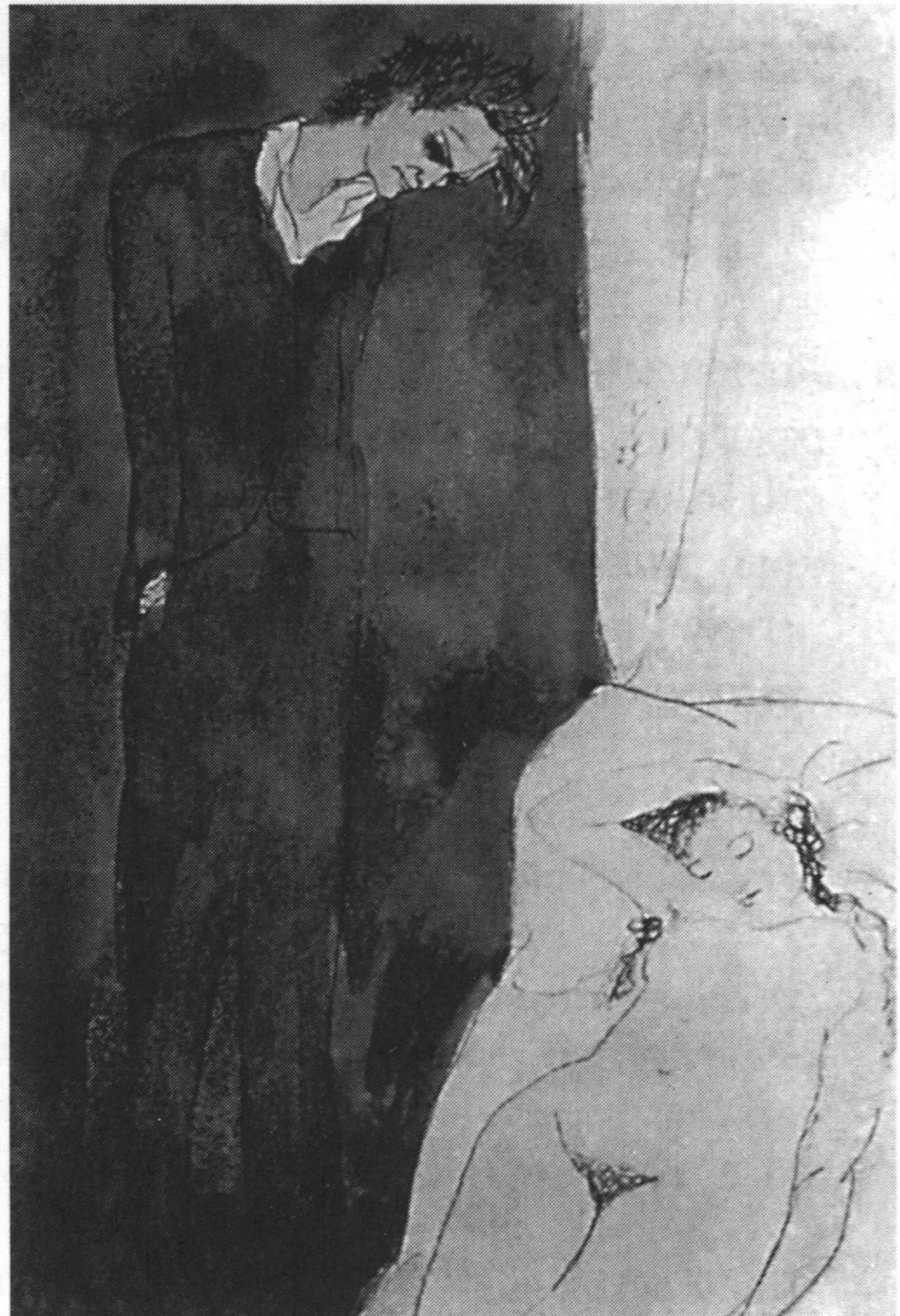 Спящая обнаженная, 1904. Акварель, перо Спящая обнаженная, 1904. Акварель, перо