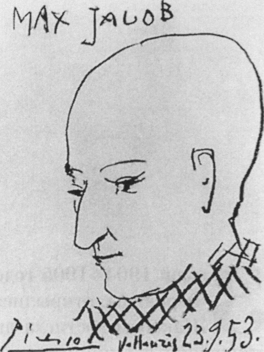 Литография без названия (Валлорис, сентябрь 1953). Макс Жакоб. Опубликована в книге Макса Жакоба «Chronique des temps heroiques», 1956 Литография без названия (Валлорис, сентябрь 1953). Макс Жакоб. Опубликована в книге Макса Жакоба «Chronique des temps heroiques», 1956