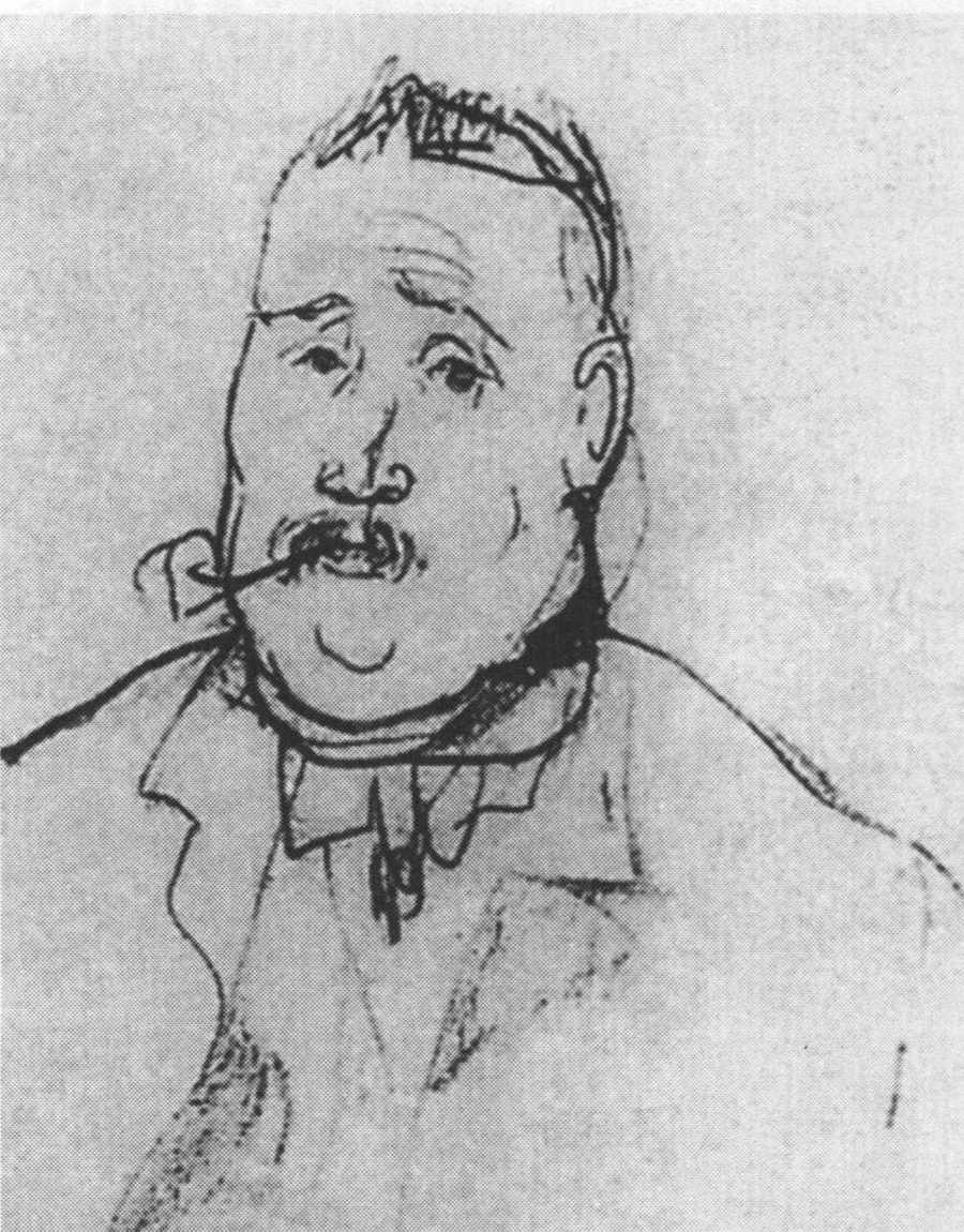 Аполлинер. Около 1905. Бумага, карандаш Аполлинер. Около 1905. Бумага, карандаш