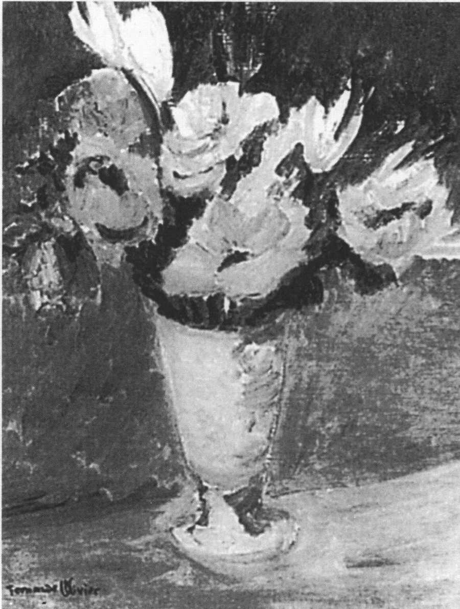 Оливье. Ваза с цветами. Холст, масло, 19x15 Оливье. Ваза с цветами. Холст, масло, 19x15