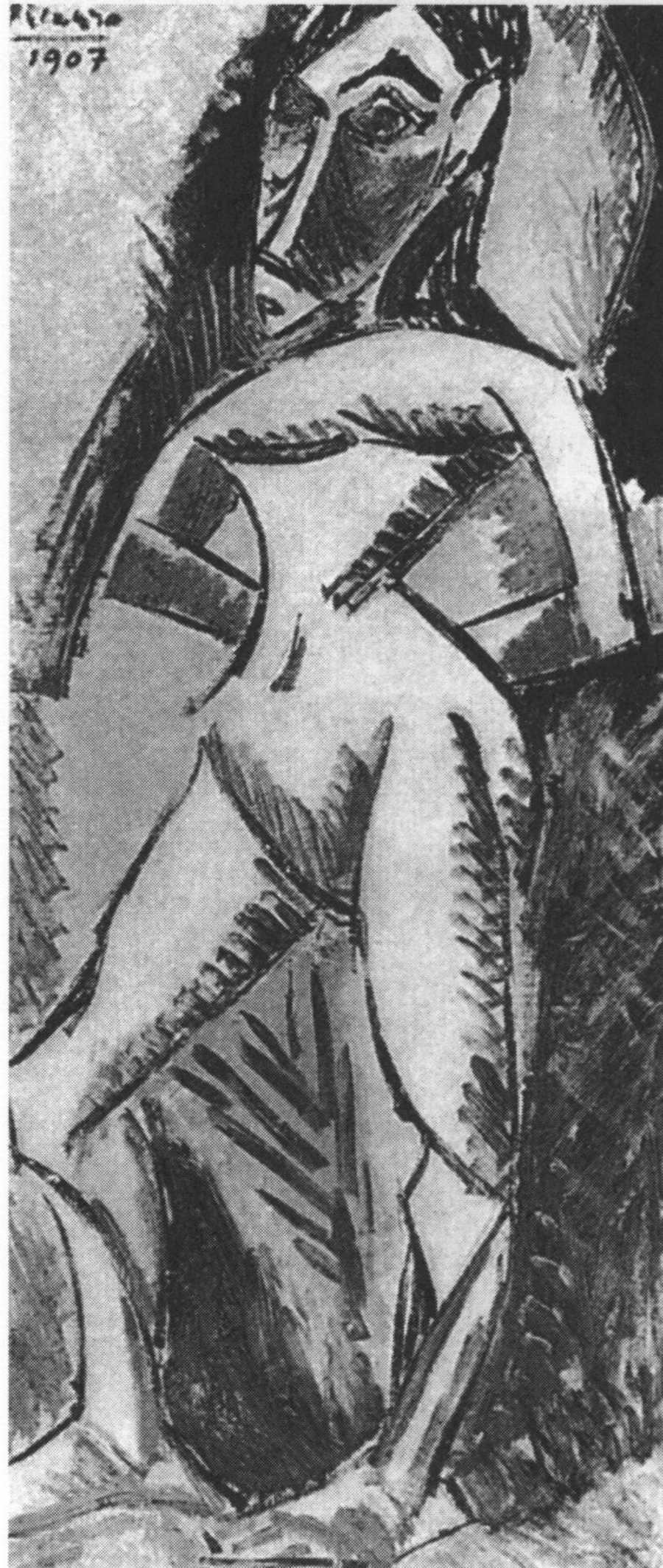 Обнаженная женщина. 1907. Холст, масло, 36x17 Обнаженная женщина. 1907. Холст, масло, 36x17