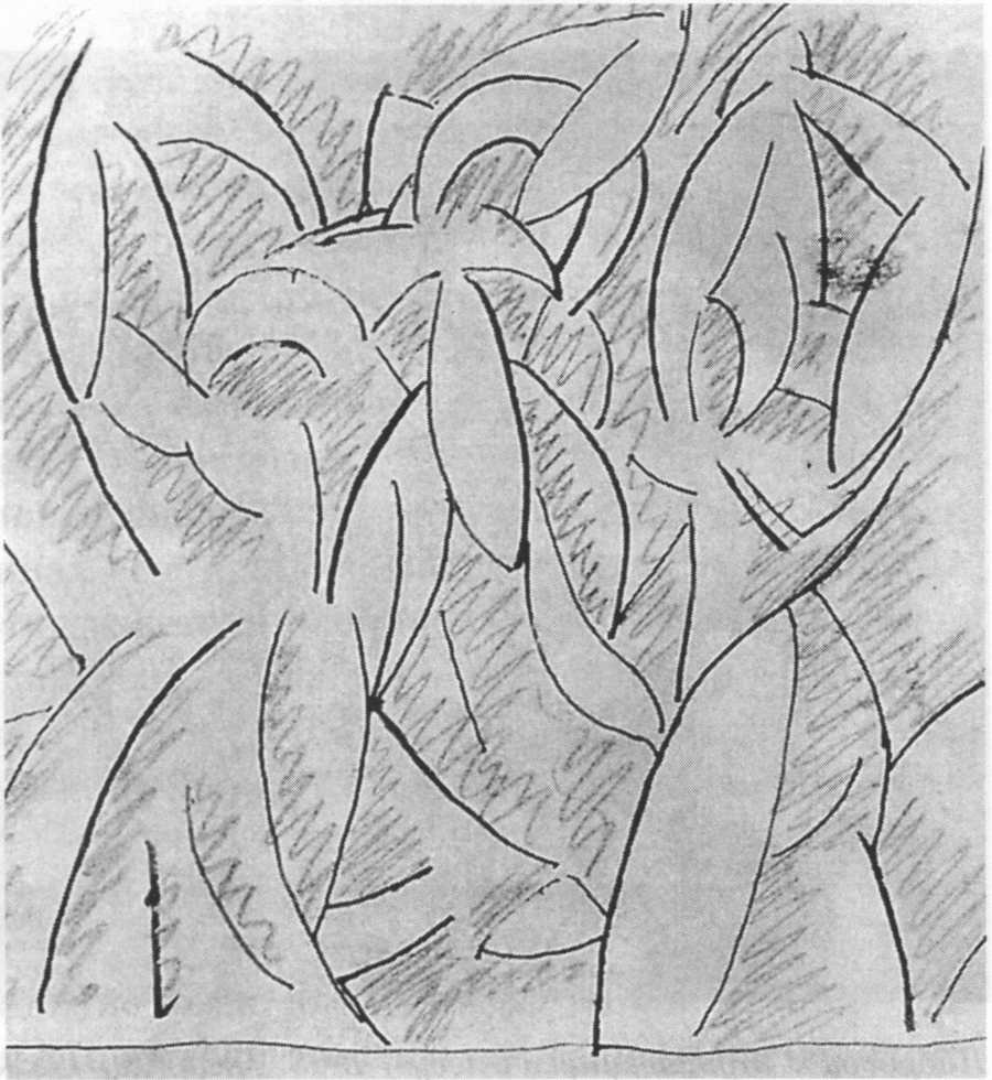 Три женщины. Лето 1908. Рисунок карандашом и тушью 13x9 Три женщины. Лето 1908. Рисунок карандашом и тушью 13x9