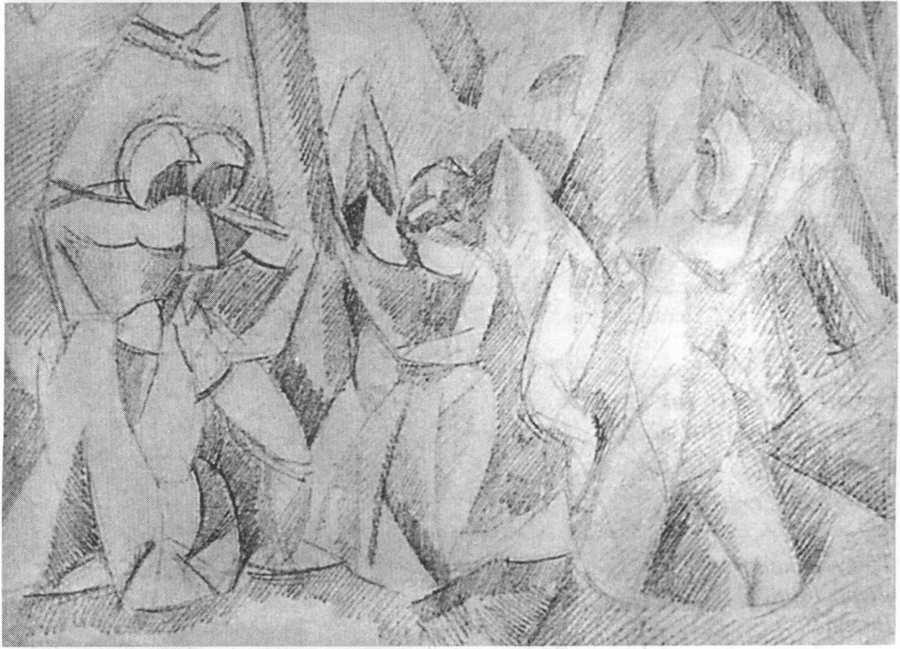 Набросок к «Купальщицам в лесу». 1908. Акварель, 19x23 Набросок к «Купальщицам в лесу». 1908. Акварель, 19x23