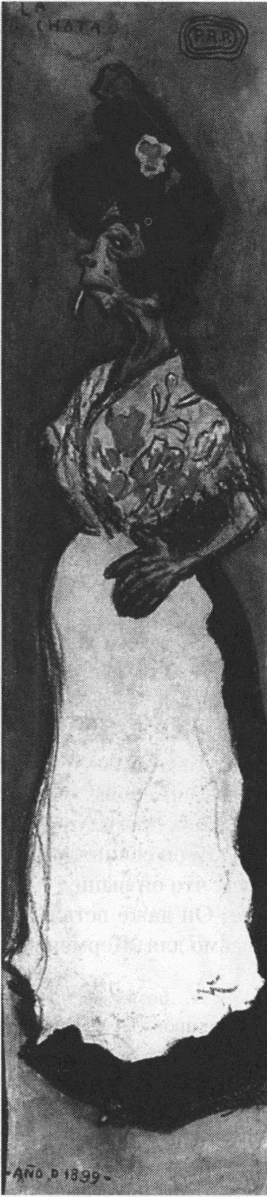 Ла Чата. Малага, 1899. Бумага, уголь, акварель, 12x3 Ла Чата. Малага, 1899. Бумага, уголь, акварель, 12x3