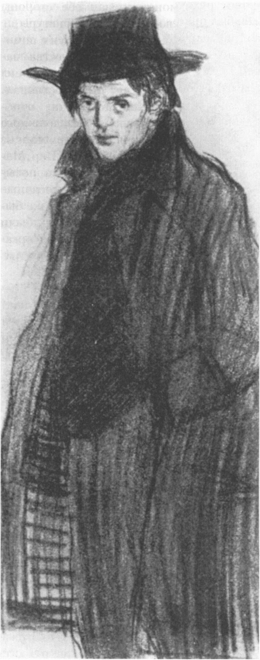 Автопортрет. Мадрид, 1901. Бумага, уголь, 18x12 Автопортрет. Мадрид, 1901. Бумага, уголь, 18x12