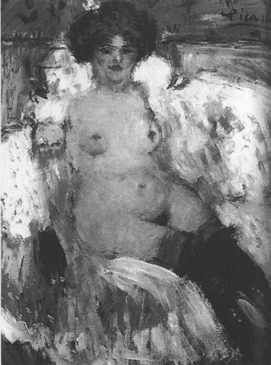 Обнаженная в чулках. 1901. Пергамент, масло, 26x29 Обнаженная в чулках. 1901. Пергамент, масло, 26x29