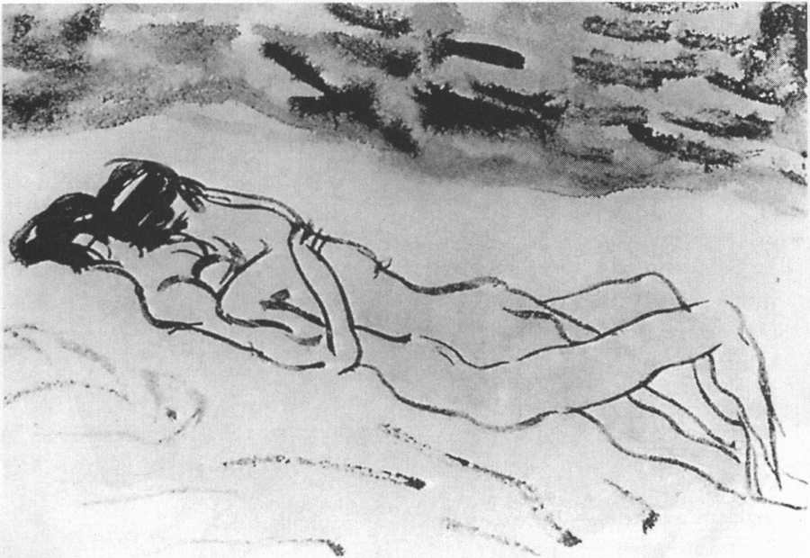 Любовь любовников. 1902 или 1903. Акварель на бумаге для набросков, 5x7 Любовь любовников. 1902 или 1903. Акварель на бумаге для набросков, 5x7