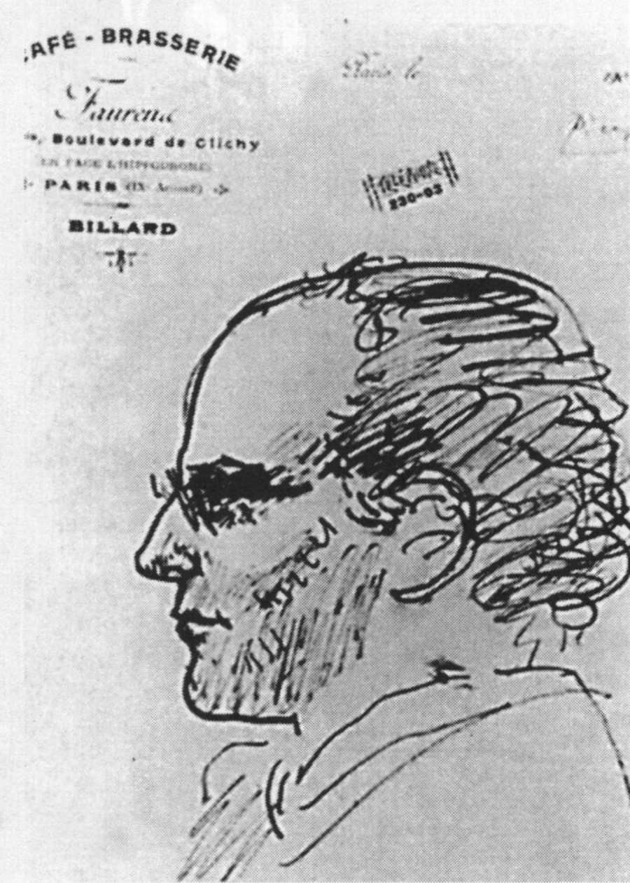 Портрет Макса Жакоба. 1904. Перо, 10x8 Портрет Макса Жакоба. 1904. Перо, 10x8