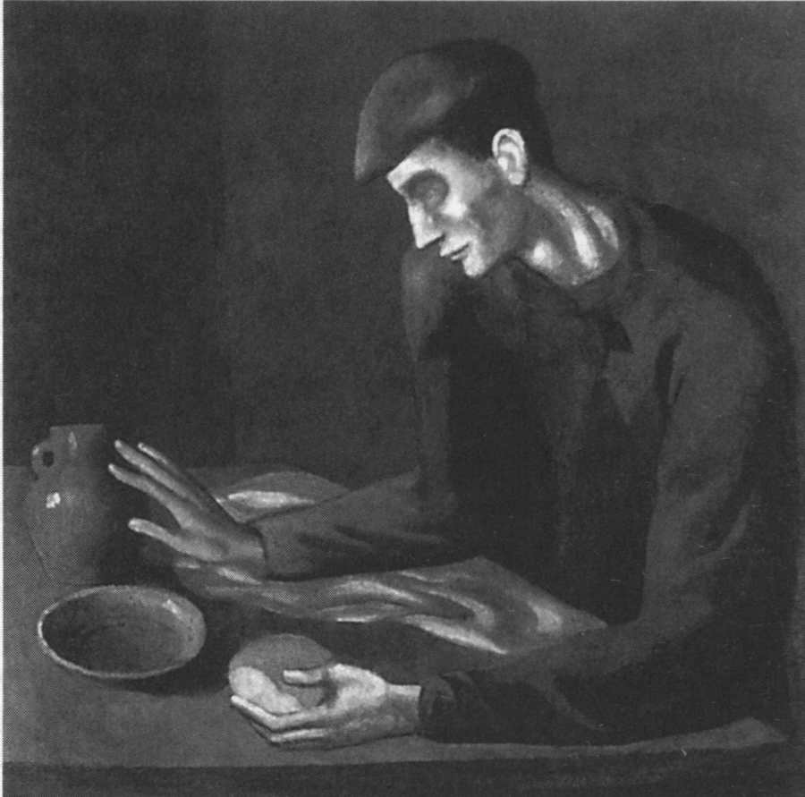 Слепой за трапезой. Барселона, 1903. Холст, масло, 37x37 Слепой за трапезой. Барселона, 1903. Холст, масло, 37x37