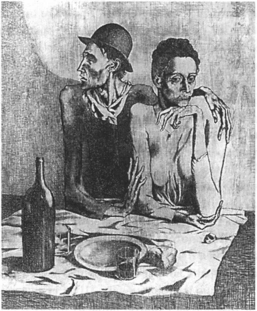 Трапеза бедняков. 1904. Офорт, 8x15 Трапеза бедняков. 1904. Офорт, 8x15