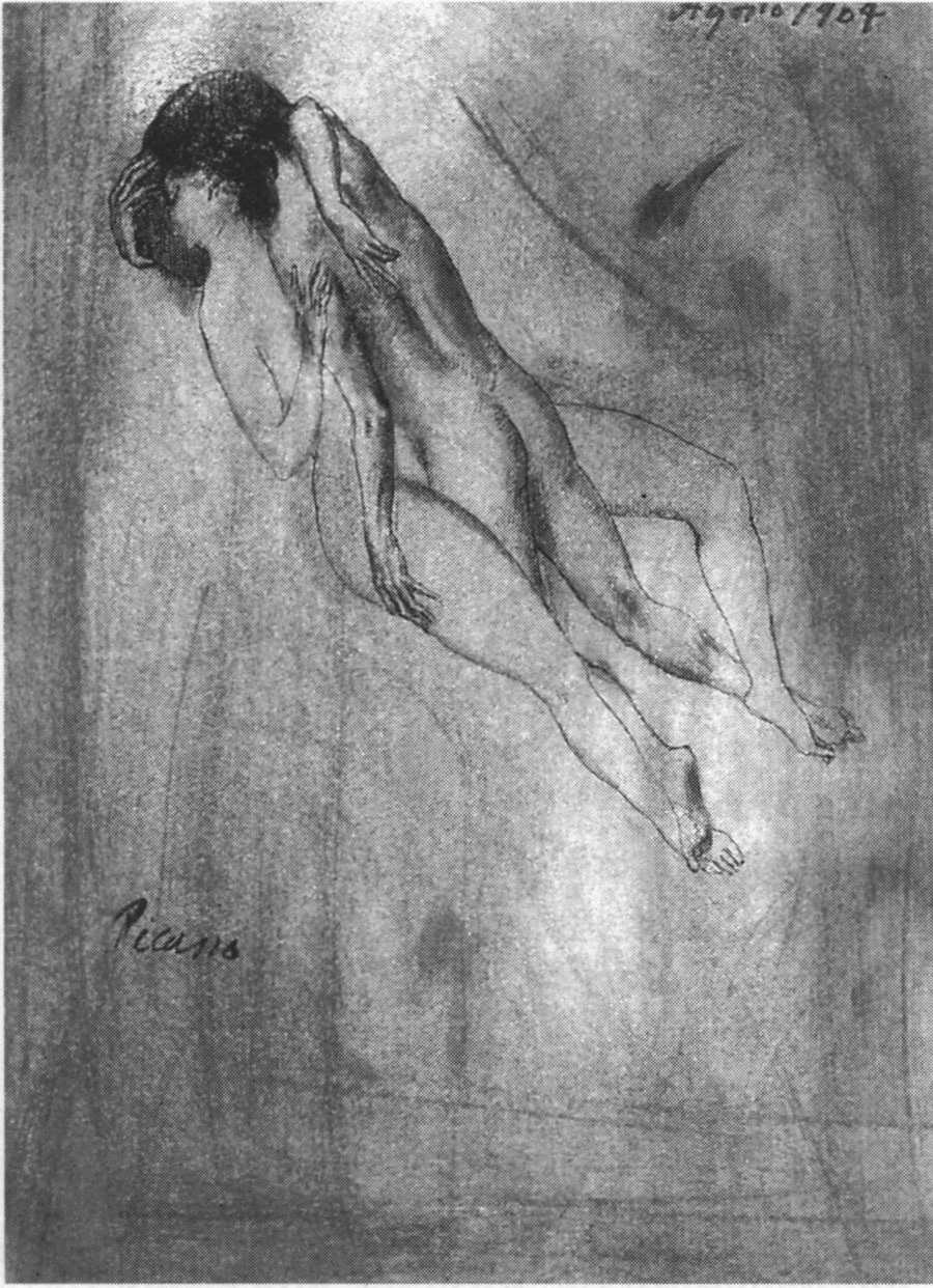 Любовники. Август 1904. Бумага, тушь, акварель и уголь, 15x10 Любовники. Август 1904. Бумага, тушь, акварель и уголь, 15x10